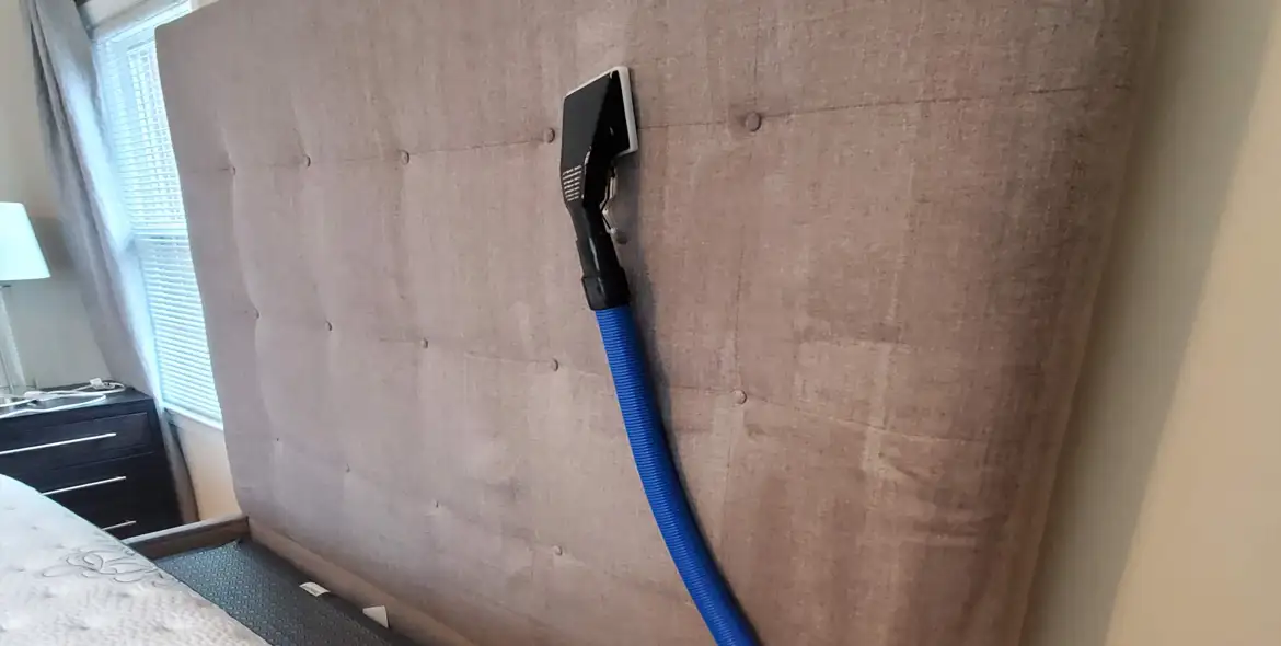 close up of a sofa being professionally cleaned